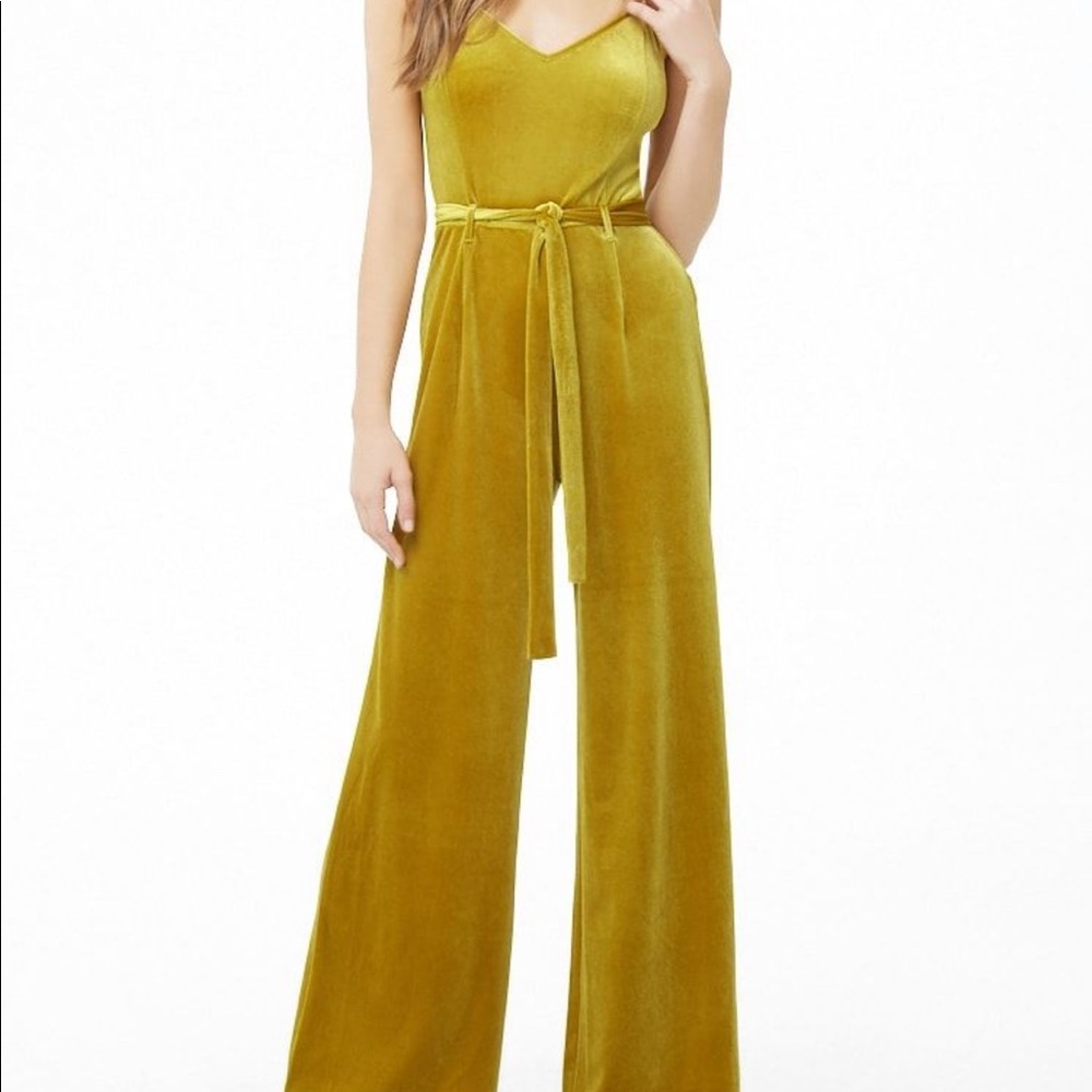 Forever 21 Gold Velvet Jumpsuit